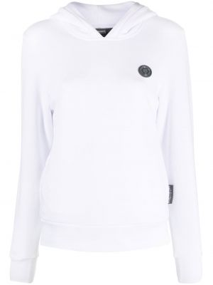 Hoodie en coton à imprimé Plein Sport blanc