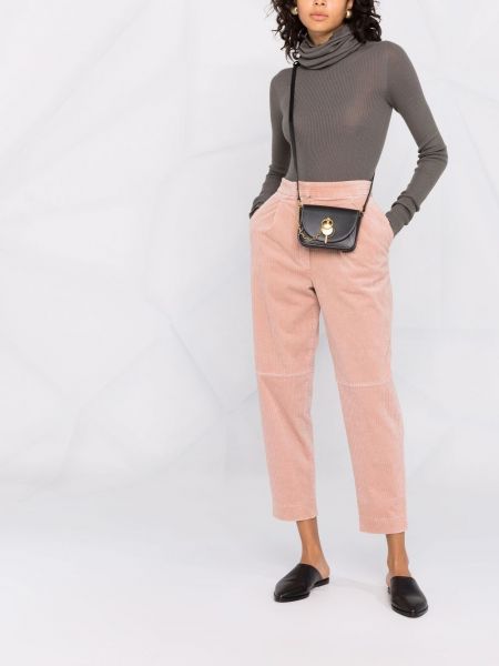 Pantalones de cintura alta de pana Antonelli rosa