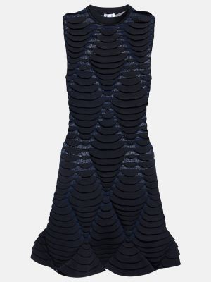 Mini vestido de estampado de serpiente Alaïa negro