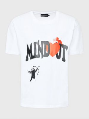 T-shirt oversize de motif coeur Mindout blanc