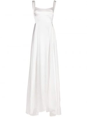 Αμάνικη σατέν βραδινό φόρεμα Atu Body Couture λευκό