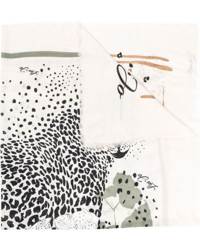 Bufanda con estampado leopardo Liu Jo blanco