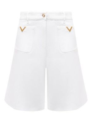 Джинсовые шорты Valentino белые