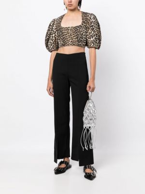 Bluse mit print mit leopardenmuster Ganni