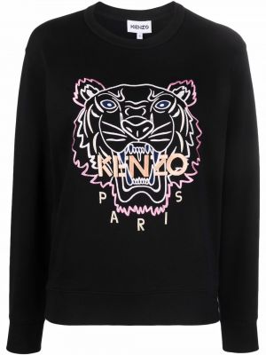 Tigerstripete brodert sweatshirt Kenzo svart