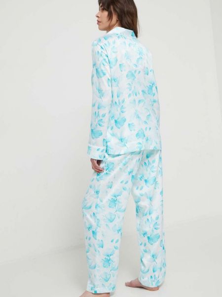 Satenska pidžama Lauren Ralph Lauren plava