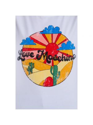 Camiseta de algodón con estampado Love Moschino blanco
