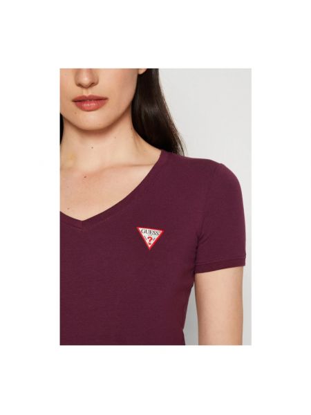 Camiseta con escote v Guess violeta