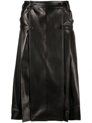 Плисирани кожени шорти Simone Rocha черно