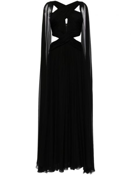 Cape en soie en chiffon Zuhair Murad noir