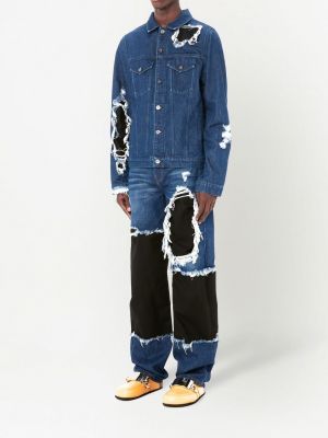 Kurtka jeansowa z przetarciami Jw Anderson niebieska