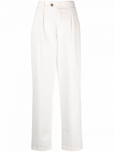 Pantalones rectos de cintura alta Closed blanco
