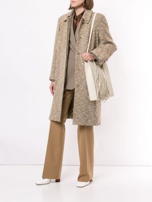 Abrigo de tweed Chanel Pre-owned marrón