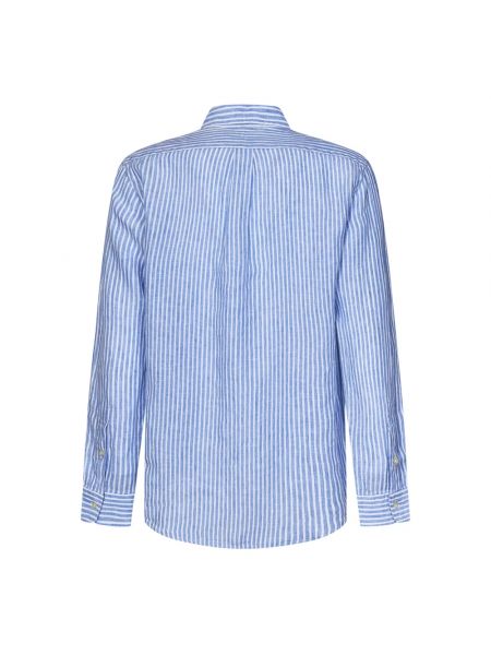 Lniana koszula w paski Ralph Lauren niebieska