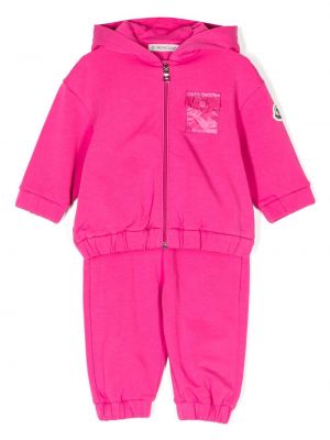 Puuvilla verryttelypuku tytöille Moncler Enfant pinkki