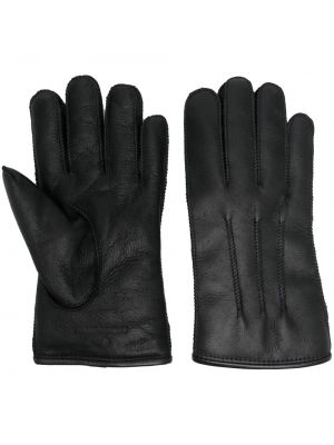Rękawiczki skórzane Parajumpers czarne