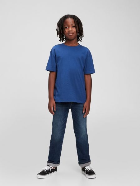 Zateplené džínsy s rovným strihom Gap modrá