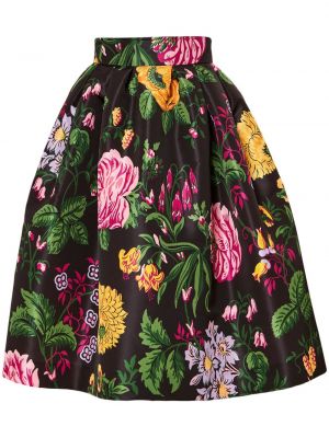 Suknja s cvjetnim printom s printom Carolina Herrera crna