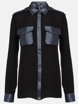 Svilena košulja Tom Ford crna
