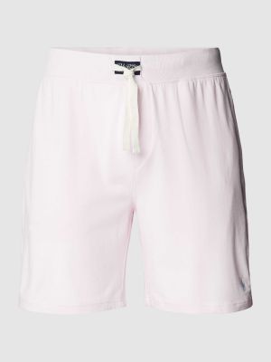 Dzianinowe szorty slim fit Polo Ralph Lauren Underwear różowe