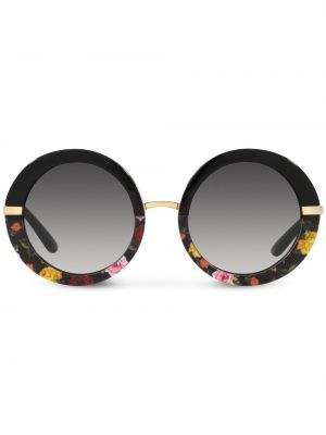Lunettes de soleil à fleurs Dolce & Gabbana Eyewear noir