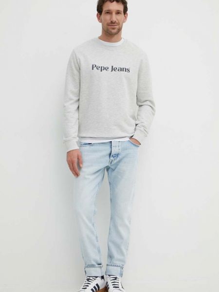 Bluza z nadrukiem Pepe Jeans szara