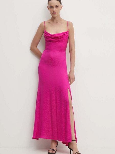 Sukienka długa dopasowana Answear Lab różowa