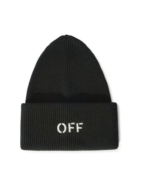 Dzianinowa czapka z nadrukiem relaxed fit Off-white