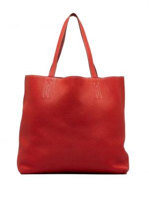 Kožená shopper kabelka Hermès červená