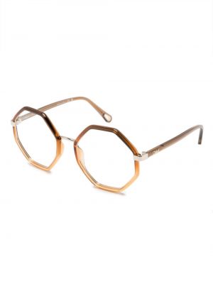 Průsvitné sluneční brýle Chloé Eyewear hnědé