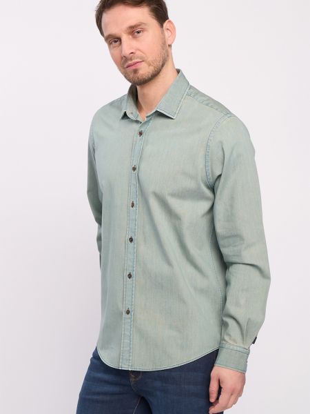 Джинсовая рубашка Lee Cooper зеленая