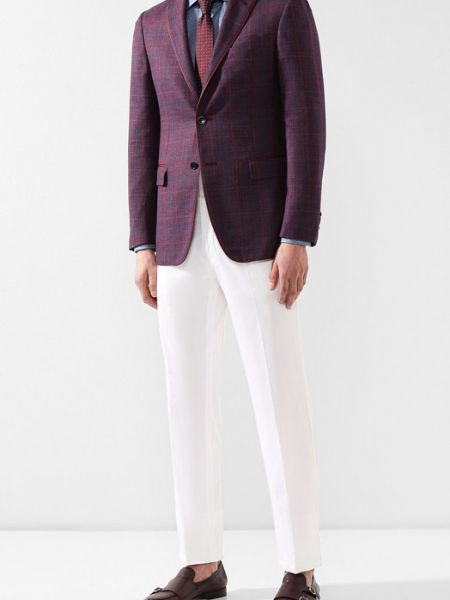 Шелковый шерстяной пиджак Zilli бордовый