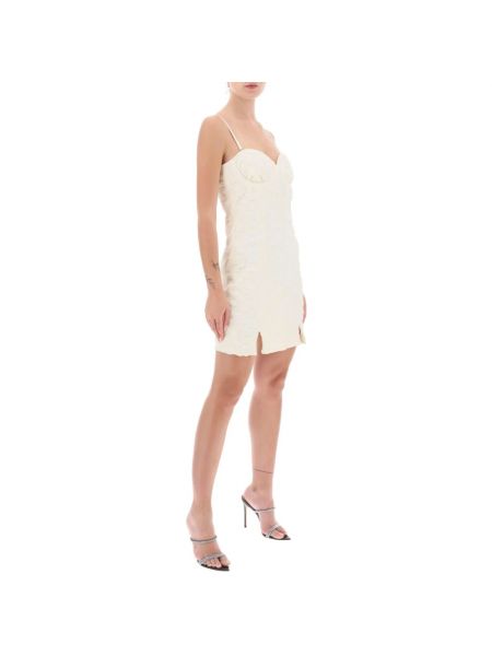 Mini vestido de tejido jacquard Rotate Birger Christensen blanco