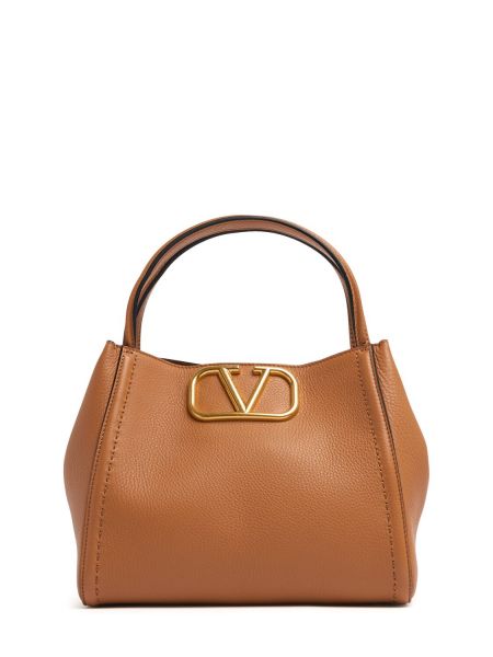 Färgad väska i läder Valentino Garavani beige