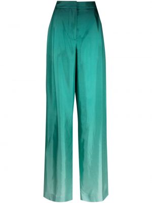 Pantaloni de mătase Oscar De La Renta verde