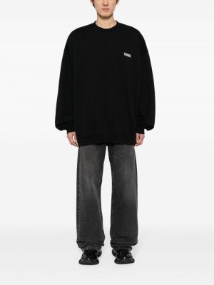Sweatshirt mit stickerei mit rundem ausschnitt Vetements schwarz