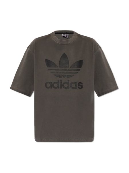 T-shirt di cotone con scollo tondo Adidas Originals nero