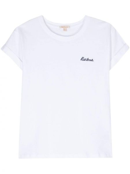 Тениска бродирана Barbour бяло