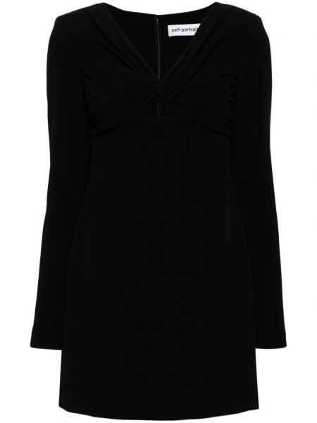 Mini haljina s v-izrezom Self-portrait crna