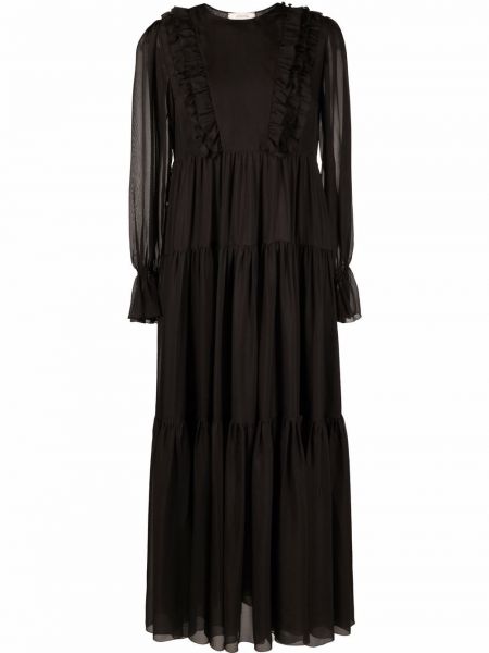 Ruffle silke dress Dorothee Schumacher svart