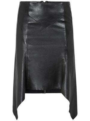 Kožená sukně Isabel Marant černé