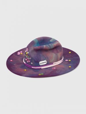 Vlněný klobouk Le Sh Ka Headwear fialový