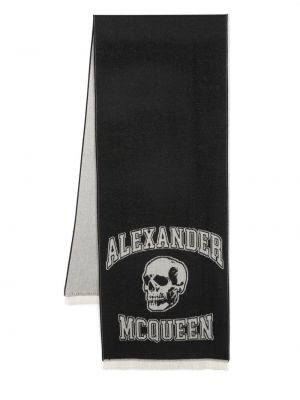 Echarpe en laine à imprimé Alexander Mcqueen noir