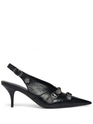Полуотворени обувки с отворена пета Balenciaga черно