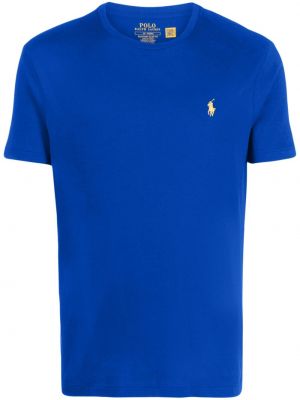 Pamučna polo majica s vezom s vezom Polo Ralph Lauren plava