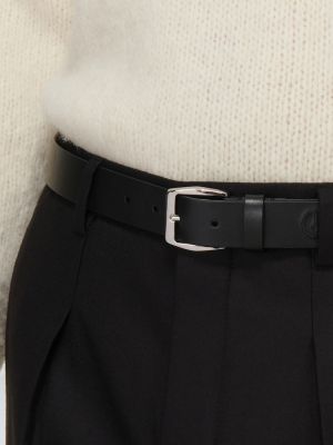 Slim fit kožený pásek Giorgio Armani černý