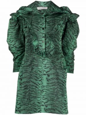 Vestido camisero con estampado Philosophy Di Lorenzo Serafini verde