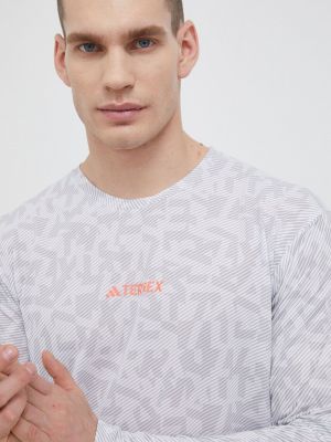 Majica dugih rukava s printom sa dugačkim rukavima Adidas Terrex siva