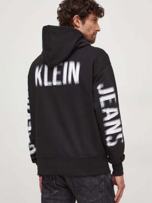 Pulover s kapuco Calvin Klein Jeans črna