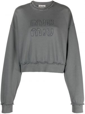 Distressed sweatshirt Miu Miu grau